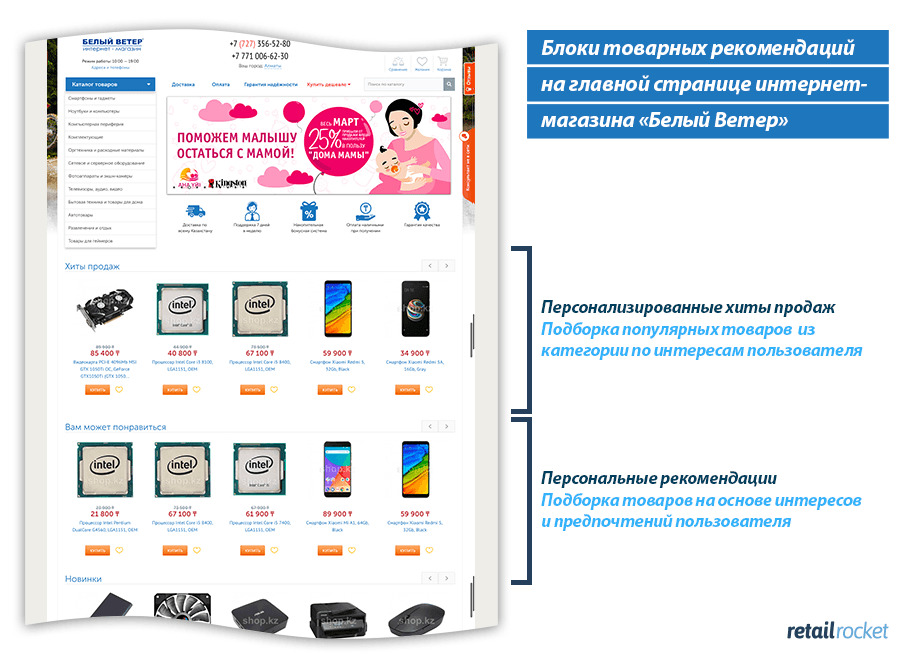 Кейс персонализации казахстанского интернет-магазина «Белый Ветер»: рост выручки до 27%