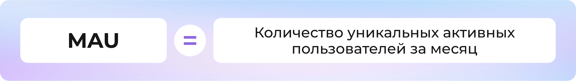 Значение MAU = Количество уникальных активных пользователей за месяц